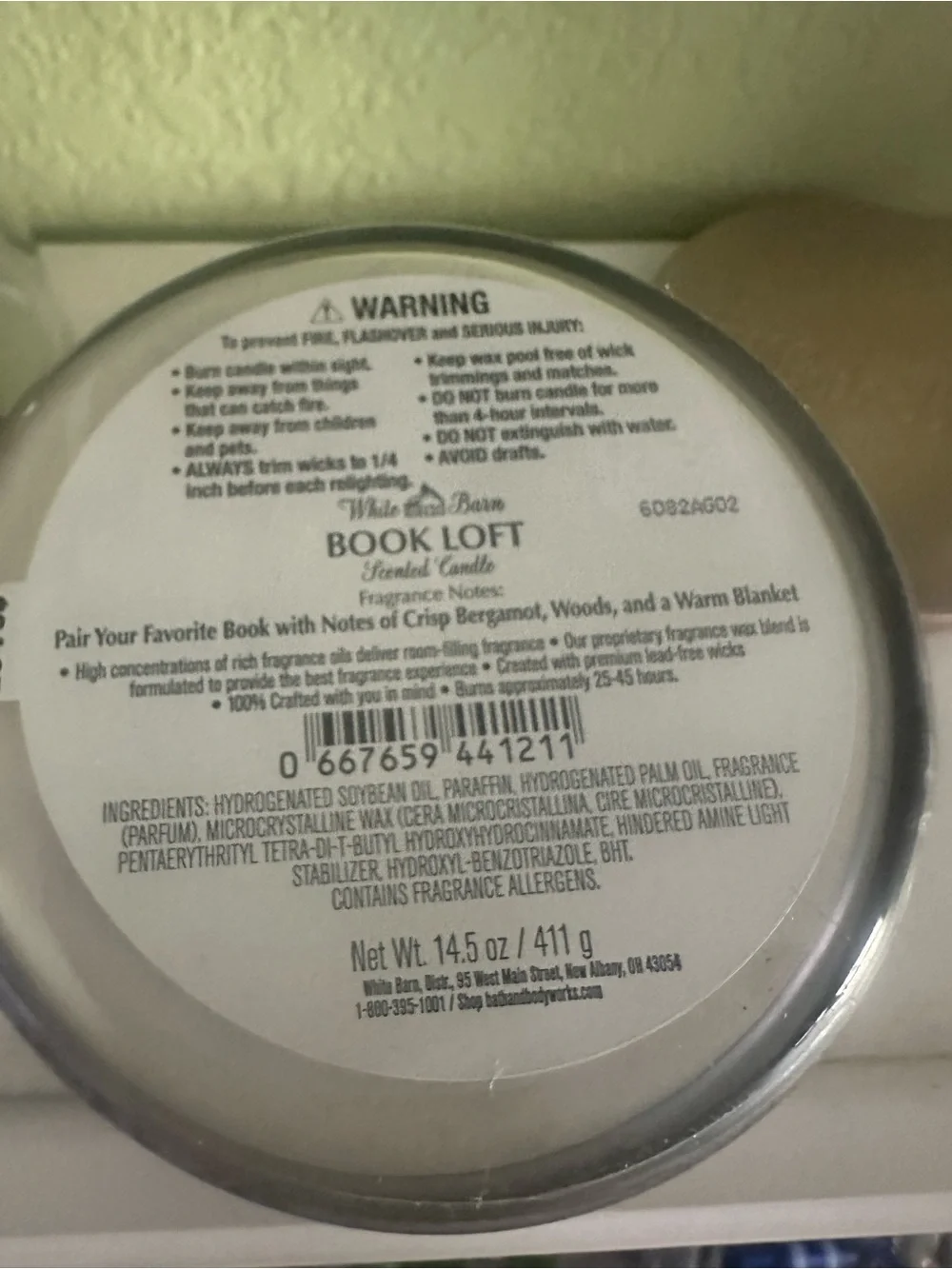 White Barn Book Loft Scented Candle Duo - Metallic Gray & Gold Lid - Picture 4 of 4